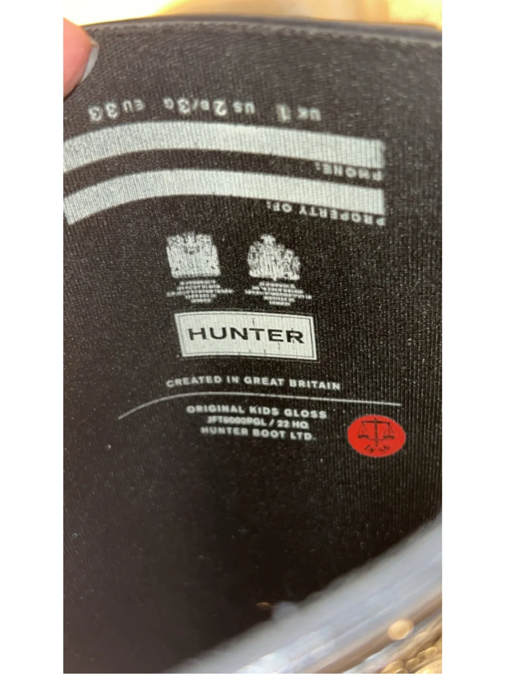 Girls Hunter Rain Boots Size 2 Black